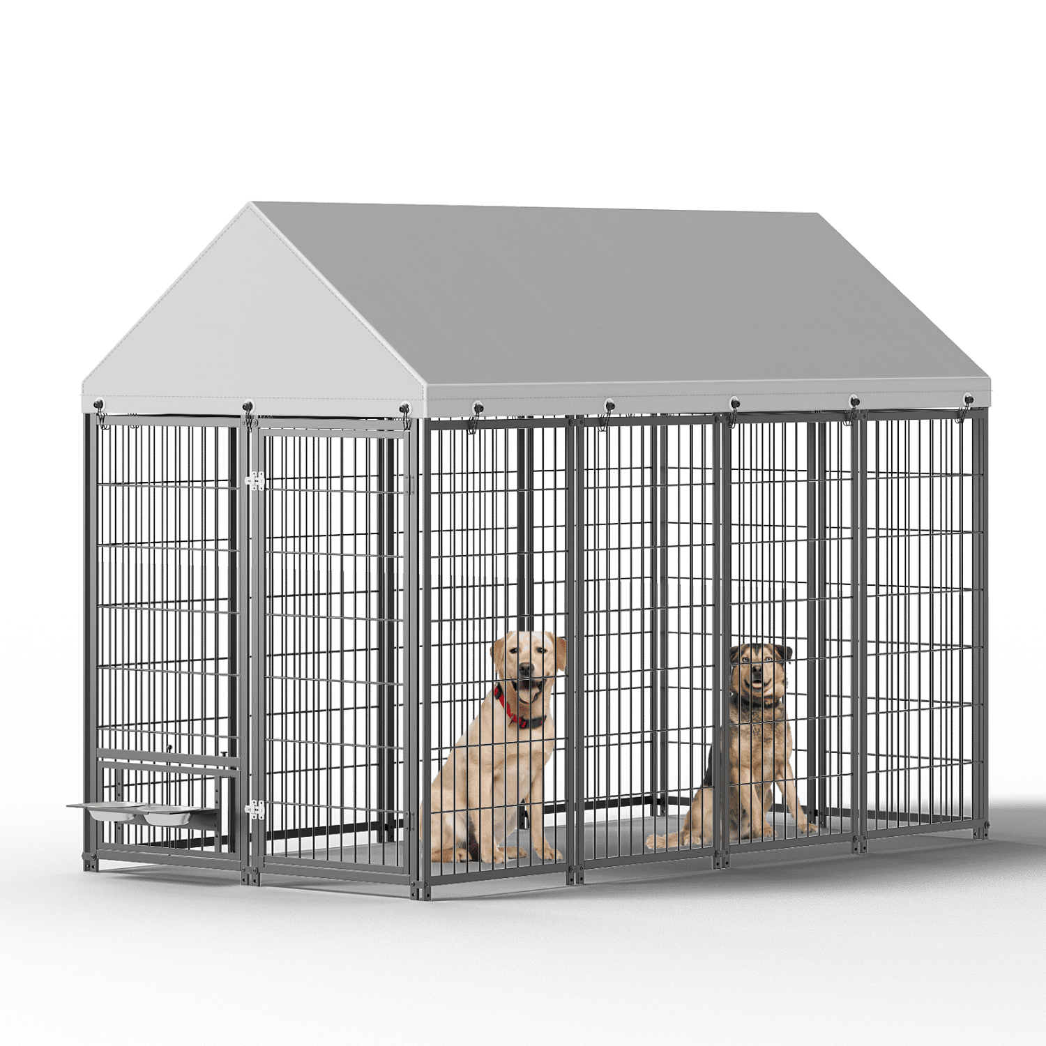 Large Dog Kennel Outdoor Pet Pens Dogs Run Enclosure Animal Hutch Metal Coop Fence with Roof Cover. 7.94'L x 4.13'W x 5.95'H. Large Dog Kennel Outdoor Pet Pens Dogs Run Enclosure Animal Hutch Metal Coop Fence with Roof Cover. 7.94'L x 4.13'W x 5.95'H.